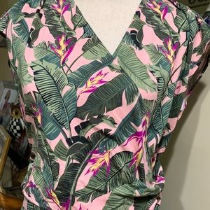 NWOT tropical print maxi dress